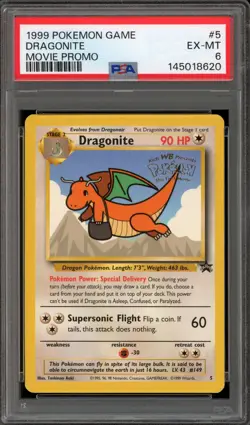 Pokemon Dragonite WB Movie Black Star Promo #5 PSA 6 - Image 1