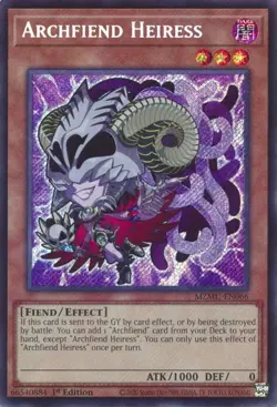 Yugioh! Archfiend Heiress - MZMU-EN066 - Secret Rare - 1st Edition Near Mint, En - Image 1
