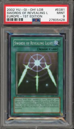 Yu-Gi-Oh! Swords/Revealing Light Legend/Blue Eyes 1st Ed Europe LOB-E081 PSA 9 - Image 1