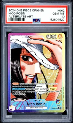 2024 ONE PIECE OP09-EMPERORS IN THE NEW WORLD ALTERNATE ART NICO ROBIN PSA 10 - Image 1