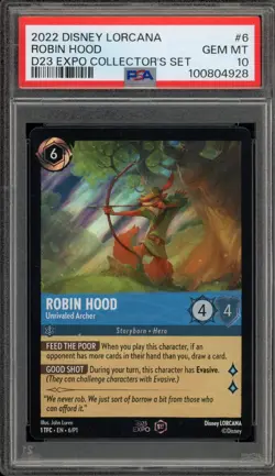 Disney Lorcana Robin Hood D23 Expo Collector's Set 1st Edition #6 PSA 10 - Image 1