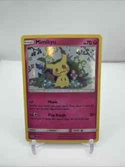 Mimikyu SM163 Holo Black Star Promo Sun & Moon Pokemon Card SWIRL - Image 1