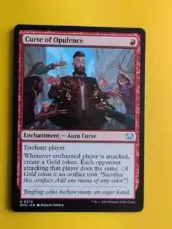 Curse of Opulence. Aura Curse. MOC Magic the Gathering Card. - Image 1