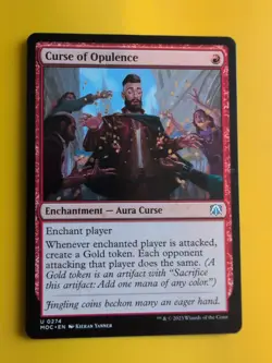 Curse of Opulence. Aura Curse. MOC Magic the Gathering Card. - Image 2