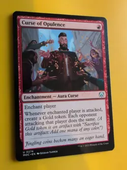 Curse of Opulence. Aura Curse. MOC Magic the Gathering Card. - Image 3
