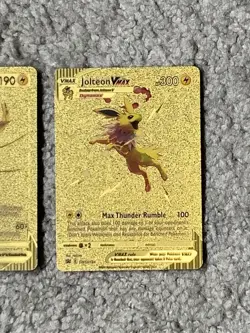 Set of 2 Jolteon V HP190 & VMax HP300 Blackstar Promo Gold Foil Fan Art Card NM! - Image 3