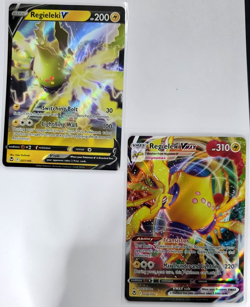 Two Card Lot Regieleki V & Vmax 057, 058/195 Silver Tempest Ultra Rare Holo NM - Image 1