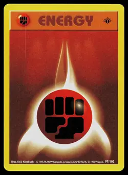Pokemon Card - Fighting Energy Base Set Shadowless 97/102 1st Edition Common - Image 1