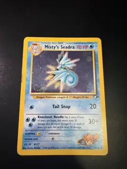 Misty’s Seadra Holo Gym Heroes 9/132 Pokemon Card WOTC Vintage Rare NM - Image 1