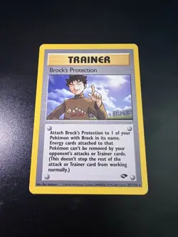 Pokemon Brock’s Protection 101/132 Gym Heroes Trainer Card Unlimited WOTC LP/ - Image 1
