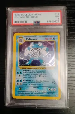 1999 Pokemon TCG Poliwrath Base Set Holo Unlimited Rare Card 13/102 PSA 7 - Image 1