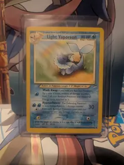 Pokemon Card Neo Destiny Light Vaporeon 52/105 Rare Vintage 1995-2000 - Image 1