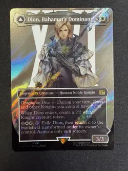 Dion, Bahamut's Dominant (Borderless) (Surge Foil) Final Fantasy Foil MTG NM - Image 1