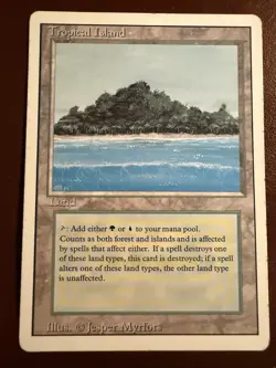 MTG Magic the Gathering Tropical Island Dual Land Revised Edition - Image 1