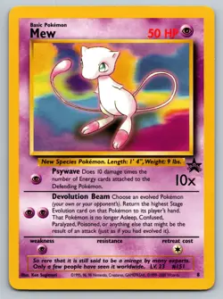 Vintage Mew Pokemon Card BLACK STAR PROMO #8 Near Mint NM 2000 WOTC - Image 1