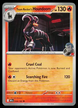 Team Rocket's Houndoom 038/182 Uncommon Destined Rivals Pokemon Near Mint - Image 1