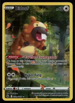 Bidoof GG29/GG70 Crown Zenith Galarian Gallery Trainer Gallery Rare Holo Pokemon - Image 1