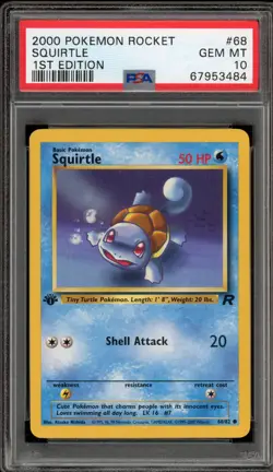 Pokemon Squirtle Team Rocket 1st Edition #68 PSA 10 Gem Mint - Image 1