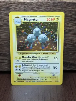 Pokemon TCG Magneton Base Set Holo Unlimited Rare Card 9/102 NM - Image 1