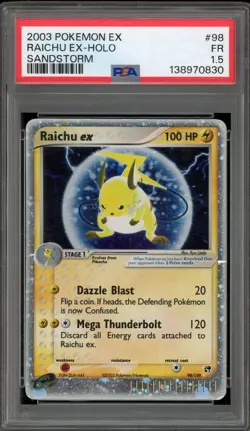 Pokemon Raichu ex EX Sandstorm Holo Ultra Rare #98 PSA 1.5 - Image 1