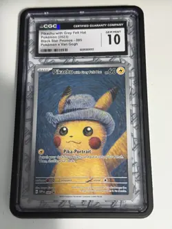 Pikachu with Grey Felt Hat (Pokemon x Van Gogh CGC 10 Gem Mint - With Guard - Image 1