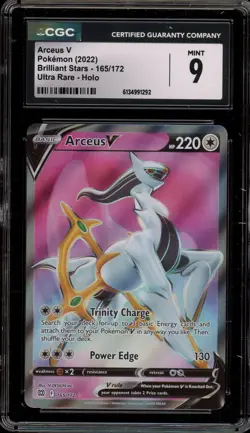 Pokemon Arceus V Brilliant Stars Ultra Rare #165 CGC 9 Mint - Image 1
