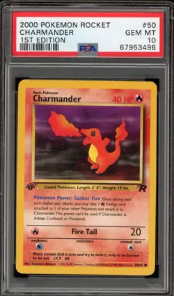 Pokemon Charmander Team Rocket 1st Edition #50 PSA 10 Gem Mint - Image 1