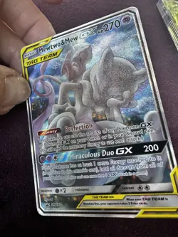 Mewtwo & Mew GX SM191 Black Star Promo Full Art Tag Team 2019 Pokemon NM/LP - Image 2