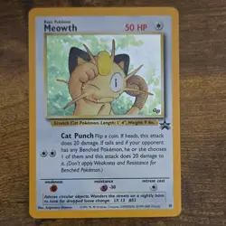 Wizards Pokemon TCG Wotc Promo Meowth 10/53 Holo Promo ENG 2000 50 HP - Image 1