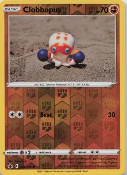 Clobbopus 091/198 Chilling Reign Pokemon Yuka Morii Reverse Holo MP - Image 1