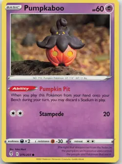 Pumpkaboo 076/203 Evolving Skies Yuka Morii Pokemon LP - Image 1