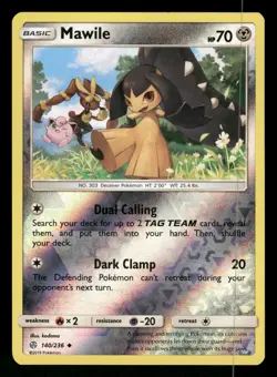 Mawile 140/236 NM Uncommon Reverse Holo Cosmic Eclipse 2019 Pokemon TCG - Image 1