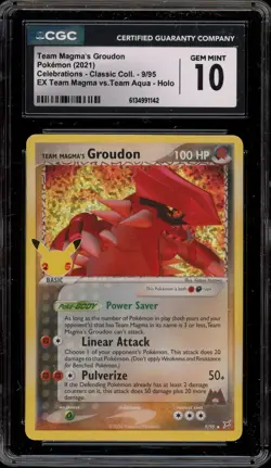 Pokemon Team Magma's Groudon Celebrations Classic Coll. Holo #9 CGC 10 Gem Mint - Image 1