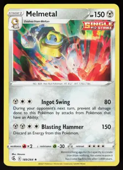 Melmetal 189/264 Holo Rare Fusion Strike Pokemon Holo Lightly Played - Image 1