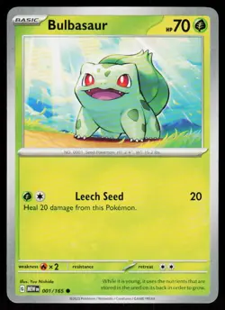 Bulbasaur 001/165 Common 151 Pokemon Near Mint - Image 1