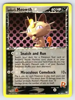 Rocket's Meowth 46/109 EX Team Rocket Returns Pokemon Card TCG Uncommon - VLP - Image 1