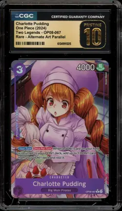 One Piece CCG Charlotte Pudding Two Legends Alt Art OP08-067 CGC 10 Pristine - Image 1