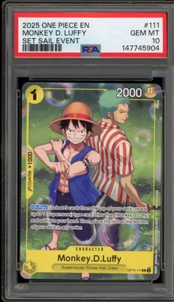 One Piece CCG Monkey.D.Luffy Set Sail Event OP10-111 PSA 10 Gem Mint - Image 1