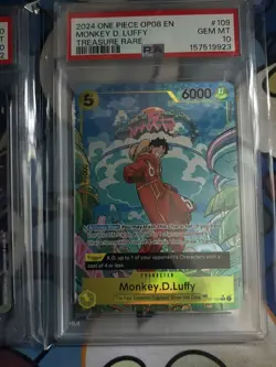 One Piece Monkey D. Luffy Treasure Rare TR OP08 Two Legends OP07-109 ENG PSA 10 - Image 1