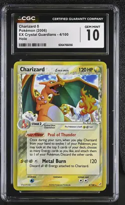 CGC 10 GEM MINT Charizard 2006 EX Crystal Guardians 4/100 Holo Pokemon Card - Image 1