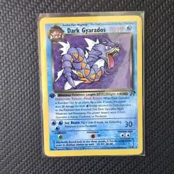 Dark Gyarados 1st Edition Non-Holo Vintage Team ROCKET POKEMON Card RARE - Image 1
