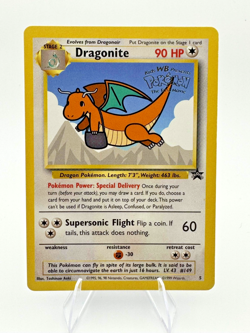 Dragonite #5 Movie Black Star Promo WB Stamp WoTC Rare Pokemon TCG Card LP - Image 1