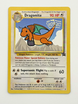 Dragonite #5 Movie Black Star Promo WB Stamp WoTC Rare Pokemon TCG Card LP - Image 2