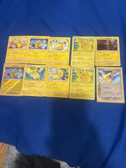 Pikachu Lot of 10 Pokemon Cards Set - great for collections! - Image 1