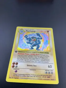 SHADOWLESS WOTC - Machamp 8/102 - Base Set - Holo Rare Pokemon Card (H) - Image 1