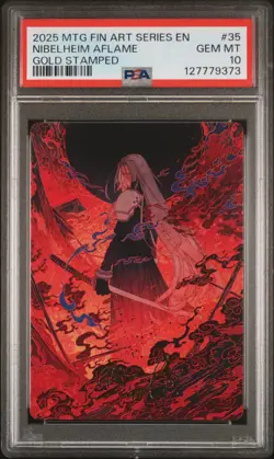2025 Magic MTG Final Fantasy Art Series Nibelheim Aflame Gold Stamped PSA 10 #35 - Image 1