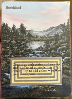 Scrubland x (1) MTG - Collectors' Edition (CE) - Altered Hand Painted Brossard - Image 1