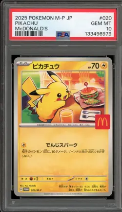 Pokemon 2025 Pikachu McDonald's Purchase Japanese Promo 020/M-P PSA 10 Gem Mint - Image 1