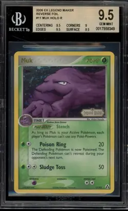 Pokemon Muk EX Legend Maker Reverse Holo Rare #11 BGS 9.5 - Image 1