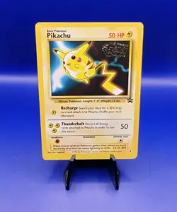 Pikachu 4 Black Star Movie Promo Stamped Non Holo WOTC TCG 1999 Pokemon Card - Image 1